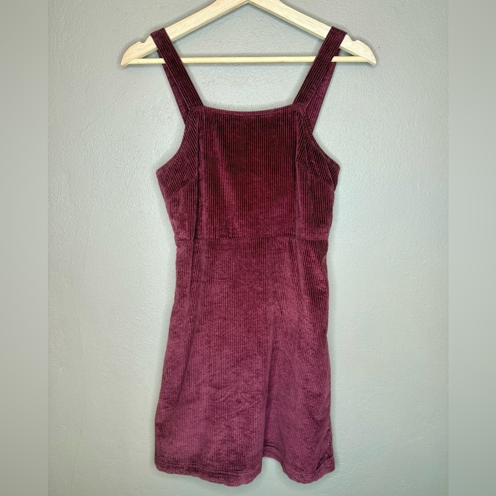 American Eagle Burgundy Corduroy Dress Fall Streetwear Warm Cozy CCore Rustic XS